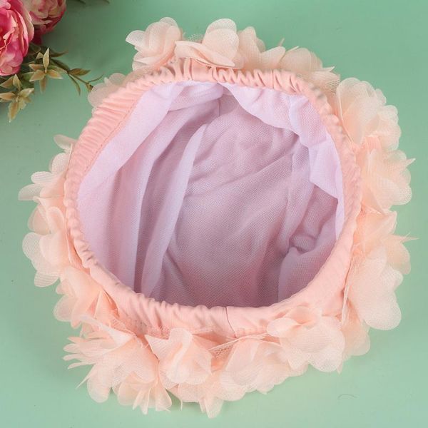 

women swim cap comfortable 3d flower hat swimming breathable for girls ) caps