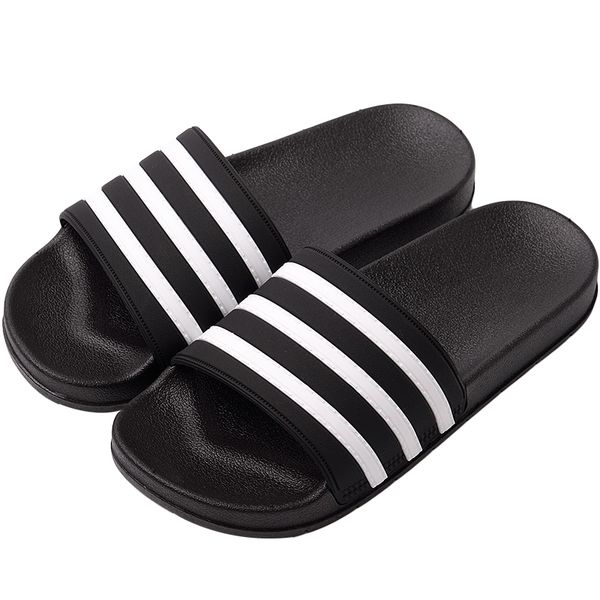 

sport slippers thick sole soft indoor bathroom slides sandals casual beach platform men women shoes large 40-45, Black