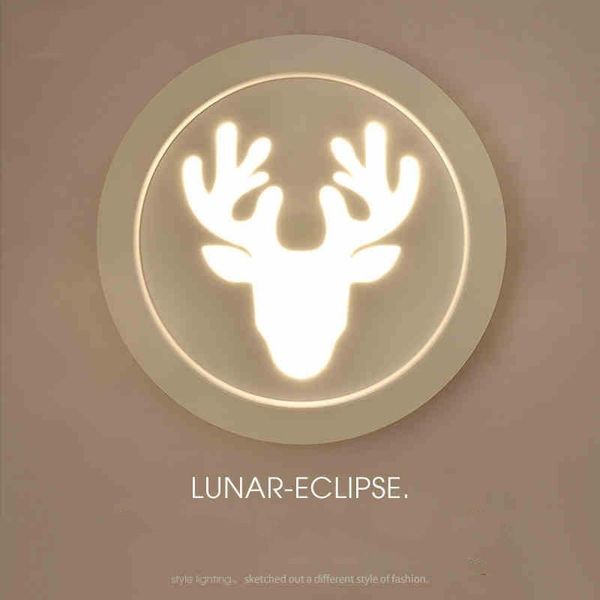 

wall lamp 2021 nordic creative deer pattern led art white designer study coffee shop bedroom lights