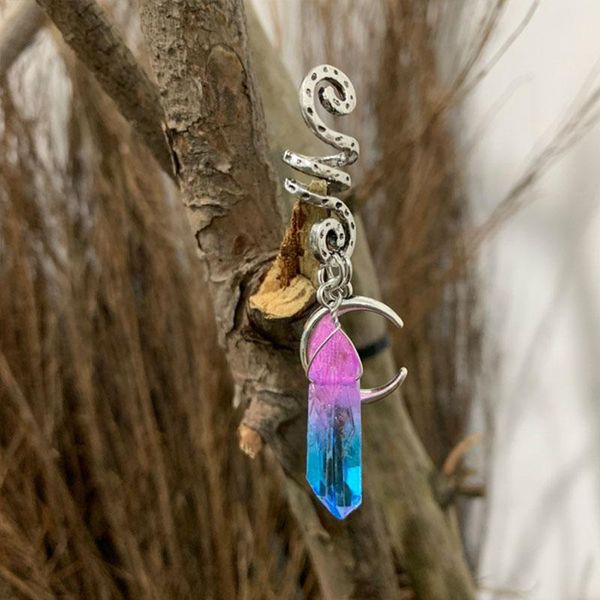 

hair clips & barrettes natural crystal ring viking spiral secret beaded braid accessories witchcraft worship, Golden;silver