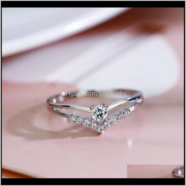 

cluster drop delivery 2021 women creative simple heart style glaring multi-drill diamonds ring wedding engagement courtship rings fashion je, Golden;silver