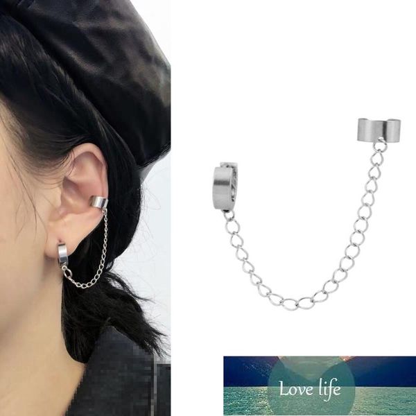 

korean punk ear clip cuff wrap earrings boys men stainless steel women stud earring hipster rock grunge accessory gift, Silver