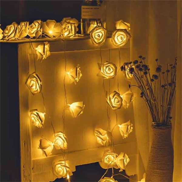 

led small color decoration battery box led rose lamp string simulation flower