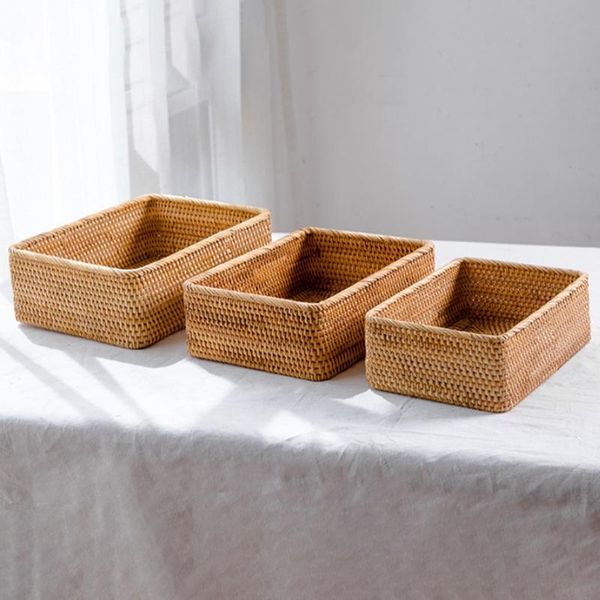 

storage baskets hand-woven basket rattan tray wicker handicrafts