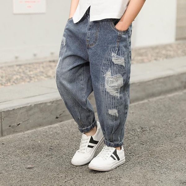

trousers yourseason fashion toddler boy denim pants korean children boys harem blue jeans holes pockets haren for spring autumn