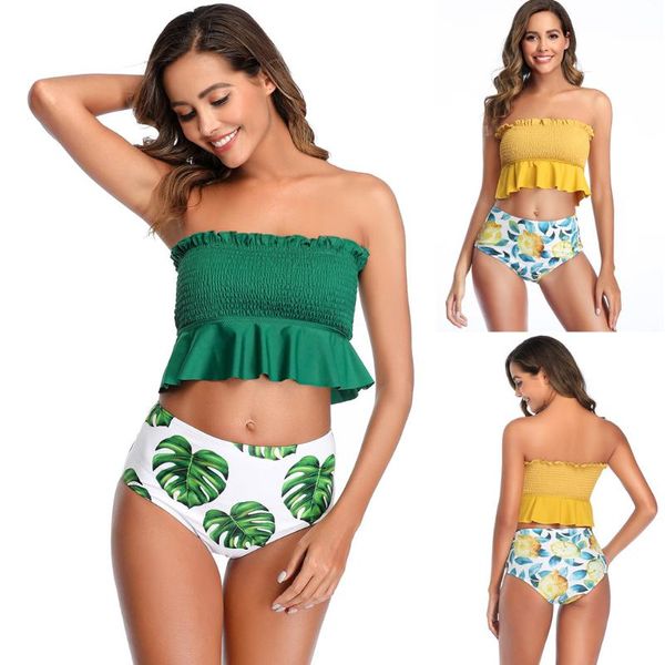 

women bikinis mother and daughter print two piece swimsuit matching clothing female summer beachwear #30 women's swimwear, White;black