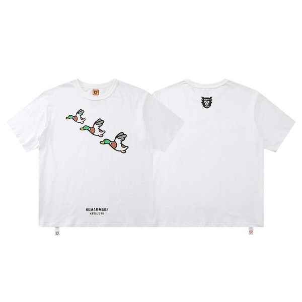 

men's t-shirts quality human made t-shirt men women couples pure cotton oversized retro fashion short sleeves, White;black