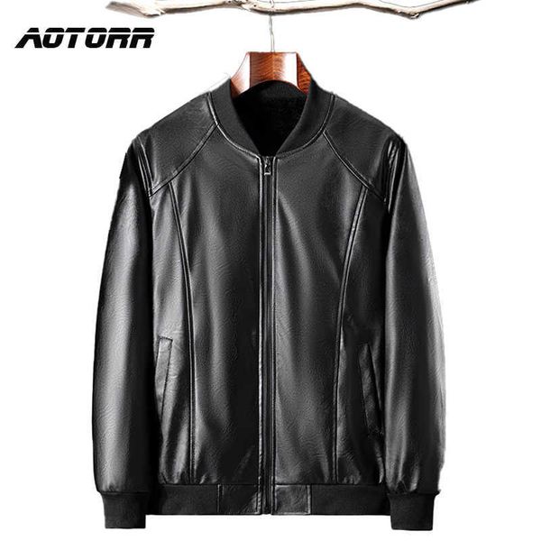 

quality high leather jackets men's casual jacket coats autumn winter pu coat men korean style sportswear male outdoor coats 211018, Black
