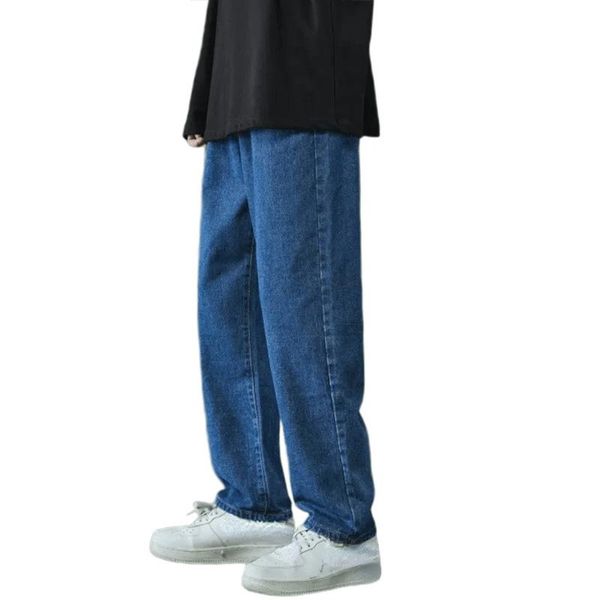 

men's jeans loose straight-leg pants spring and autumn casual trousers, Blue