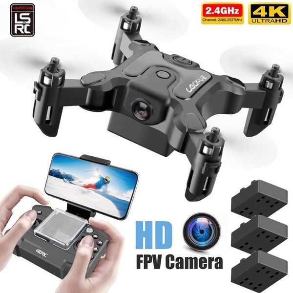 

drones lsrc mini drone v2 4k 1080p hd camera wifi fpv air pressure altitude hold foldable quadcopter rc dron kid toy gift helicopter