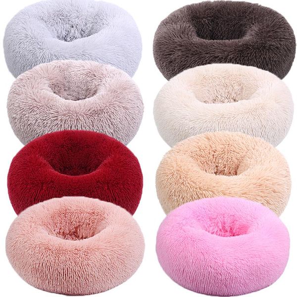 

kennels & pens dog kennel cat winter warm cushion plush round bed pet mat supplies