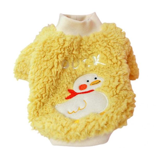 

dog apparel stylish pet sweatshirt soft cute duck pattern comfortable puppy kitten sweater clothes