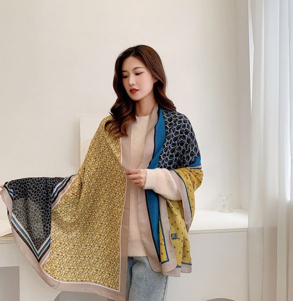 

beach travel and holiday towel korean style versatile warm scarf female, Blue;gray