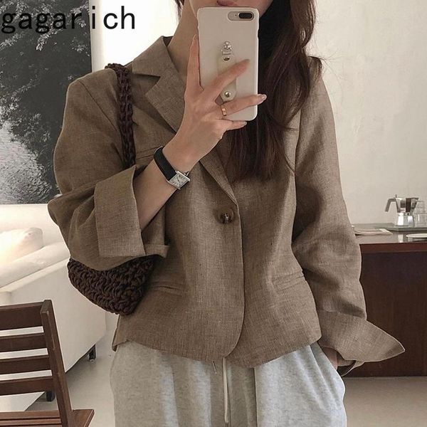 

women's suits & blazers gagarich chic blazer woman korean autumn turn down collar one button design casual versatile loose long sleeves, White;black
