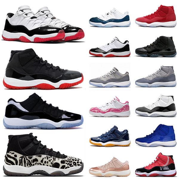 

box with quality high mens sneaker 11s jumpman 11 basketball shoes 2023 new low pure violet sports shoe cool grey animal instinct space jam, Black