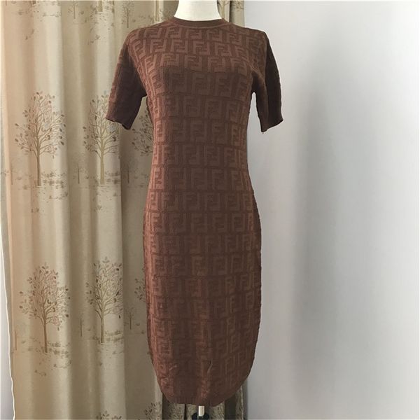 

summer new ice silk curved bead round neck short sleeve knitted dress with good quality, Black;gray