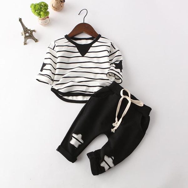 

clothing sets menoea baby boy tracksuits 2021 children boys cotton gentleman striped jacket pants 2pcs/sets toddler clothes, White