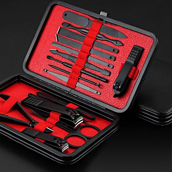 

portable 16 pcs make up kit nail clippers fashion stainless steel nails manicure set tools for personal diy