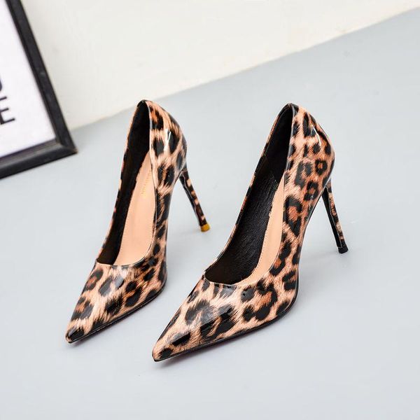 

dress shoes bombas de mujer women leopard pumps pointed toe high heels stiletto wedding night club plus size 35-42, Black