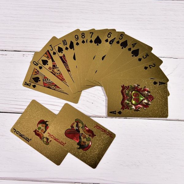 

1set gold foil poker playing cards party birthday gifts waterproof 24k plated golden game favor