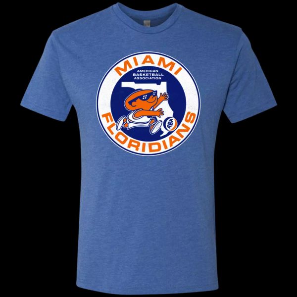 

miami floridians, retro, aba, basketball, florida, throwback, logo, t-shirt, White;black