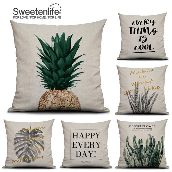 

sweetenlife cushion cover plants pillow covers cotton linen 45*45cm cushions home decor 2021 nordic decorative pillows for sofa cushion/deco