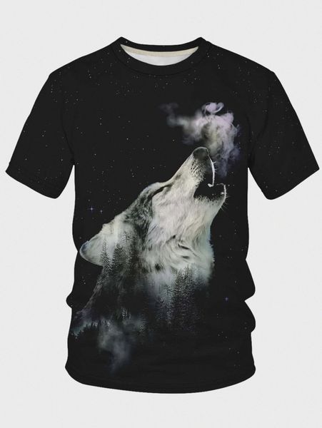 

men 3d wolf print tee i5fn#, White;black
