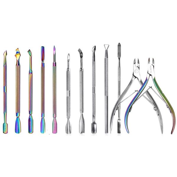 

cuticle pushers nail pusher double-ended gel remover dood skin tweezer nipper art tools manicure scissors tool clipper