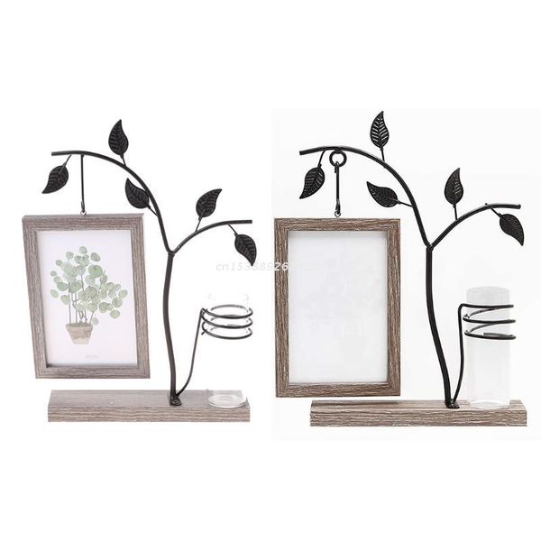 

family picture frame 4x6 vertical metal tree desk po frames with decorative bud vase double sides display unique gifts 77ja