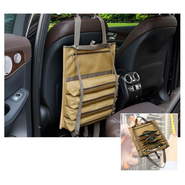 

stuff sacks canvas tool roll-up hunting bag wrench storage carrier multi pocket hanging pouch car back seat organizer