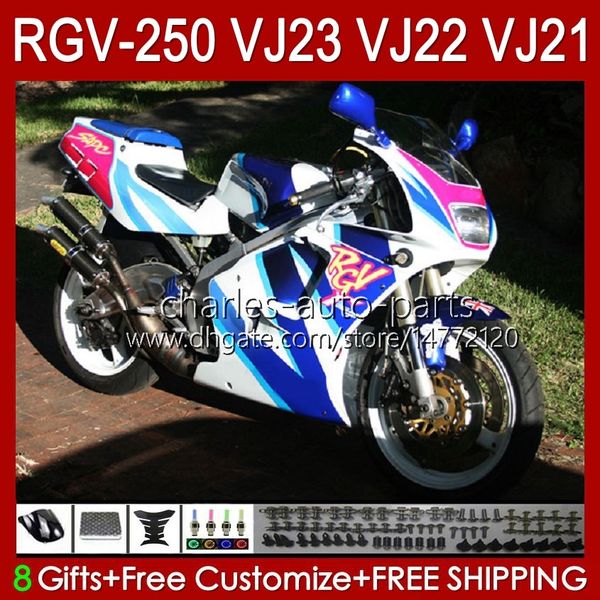 OEM-Karosserie für Suzuki RGVT RGV 250 CC RGV250 SAPC VJ23 Verkleidung RGV-250CC Karosserie 107HC.96 Lagerfarbe RGVT-250 VJ 23 RGV-250 Panel 97 98 RVG250 250CC 1997 1998 Verkleidungsset