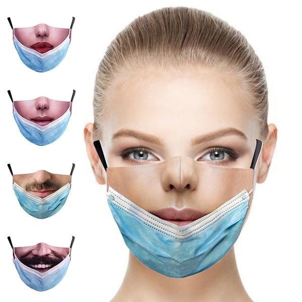 

fashion mouth cosplay women's men masks face-protection dustproof cycling 3d printing breathable halloween mask