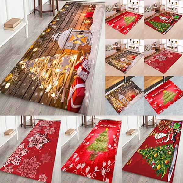 

christmas custom flannel floor mat living room table waterproof non-slip polyester carpet kids bedroom door rug carpets
