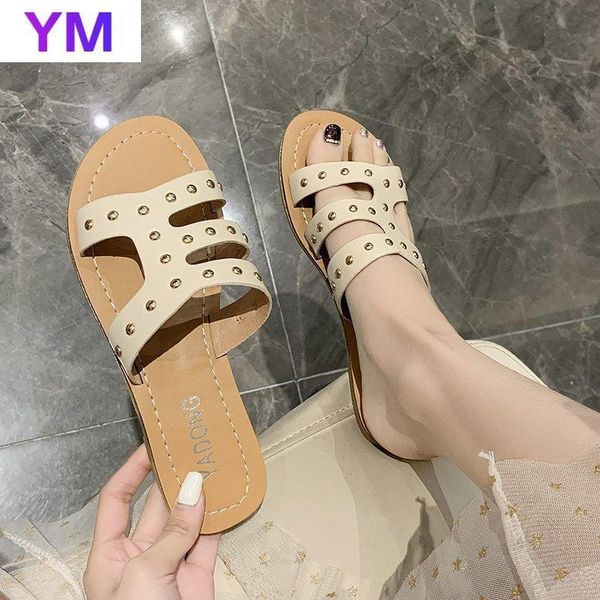 

women flat sandals slip-on summer gladiator ladies roman female flip flops outdoor casual sandales femme sapatos femininos, Black