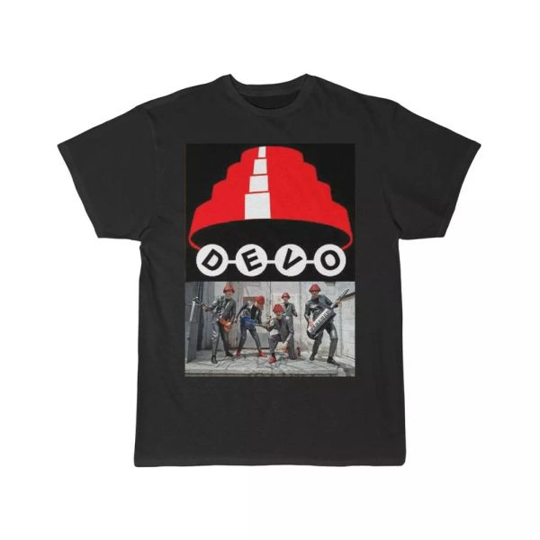 

devo band in bio domes men's short sleeve tee, White;black