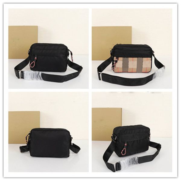 

2021 designer luxury nylon crossbody bag beige system vintage check black shoulder size: 22 11 16.5