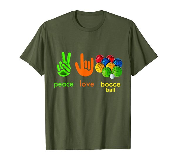 

Peace Love Bocce Ball Fan Lovers Gift T-Shirt, Mainly pictures