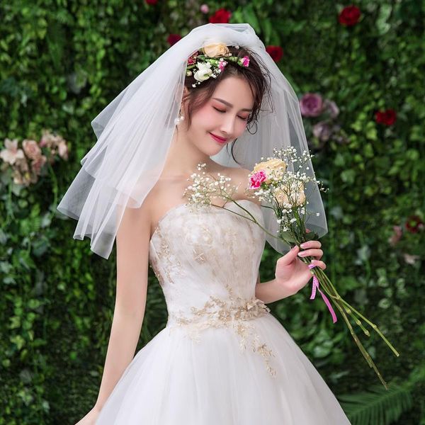 

bridal veils two-layer wedding veil simple with comb ax2021, Black