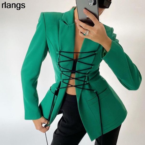 

european and american style small suits 2021 spring women's long-sleeved straps mid-length casual fashion suit women & blazers, White;black