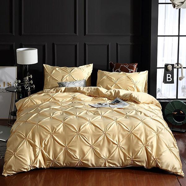 

bedding sets satin silk comforter set luxury comfortable linens red gray bed cover twin duvet pillowcases