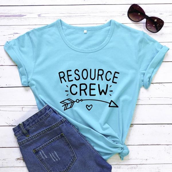 

resource crew women's t-shirt teacher shirts funny tees gifts fashion casual vintage, White
