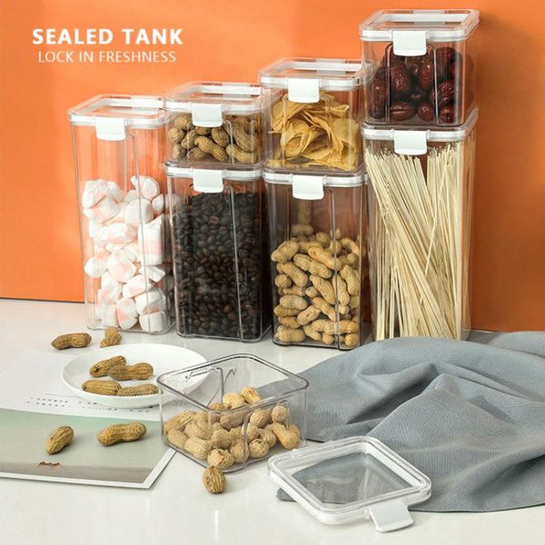 

transparent storage box ultra clear silicone containers reusable grain sealed jar grains beans organizer bottles & jars
