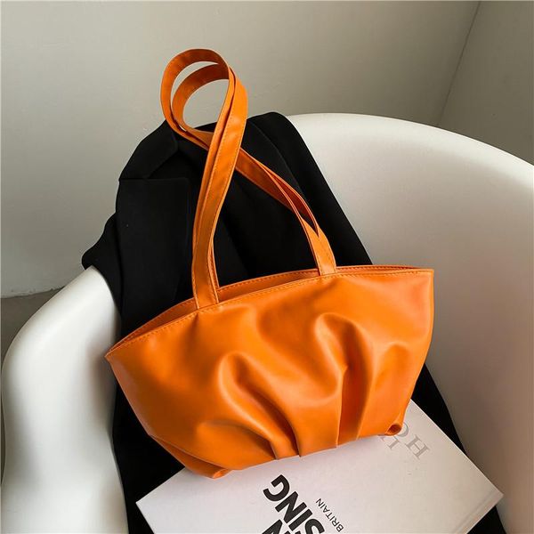 

evening bags casual simple women's totes shoulder bag art small fresh shopping pu leather solid color exposure handbags for women 2021