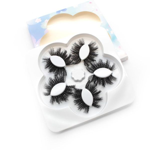 

false eyelashes wavy lashes 5 pairs with packaging box wholesale design trending 3d natural black dramatic cosplay set for makeup