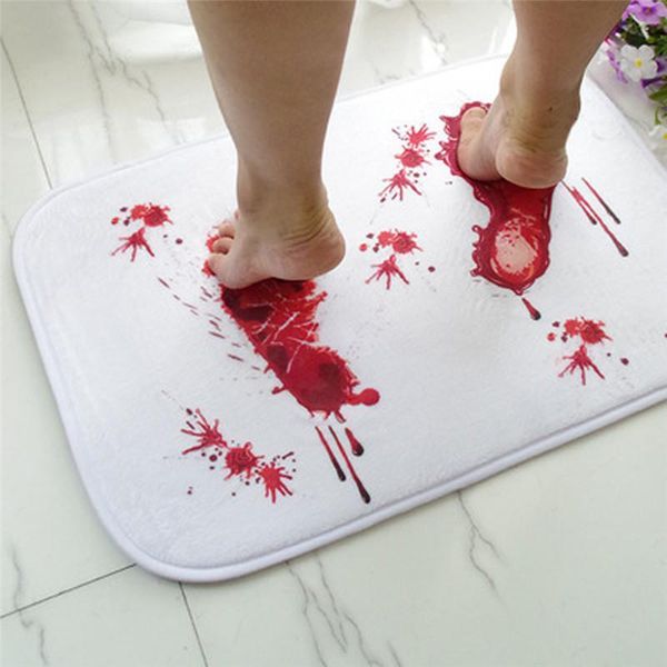 

carpets fake blood handprint bath mat bathmat scare your friends bloody footprint doormat bathroom non-slip floor rug for halloween