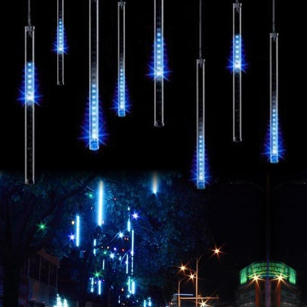 

strings 8pcs 30cm hollow waterproof led meteor shower lamp light stick decoration