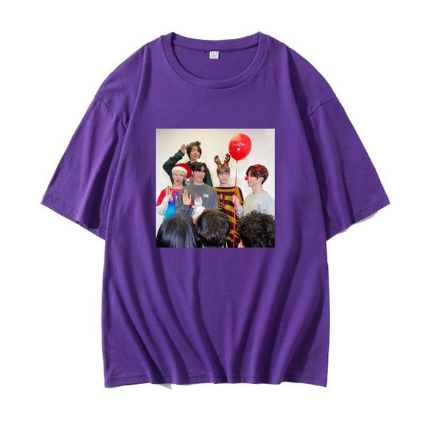 

kpop nflying all members po printing fashion t shirt for summer fans o neck short sleeve loose t-shirt 6 colors women's, White