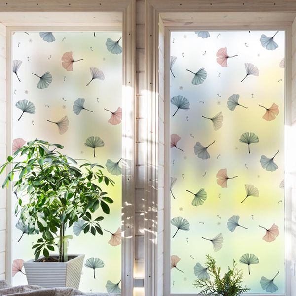 Fensteraufkleber Artic Plant PVC Elektrostatisches Eindow-Papier Farbe Matte Aufkleber Schlafzimmer Badezimmer Thermal Privacy Glasfolie 30-90CM