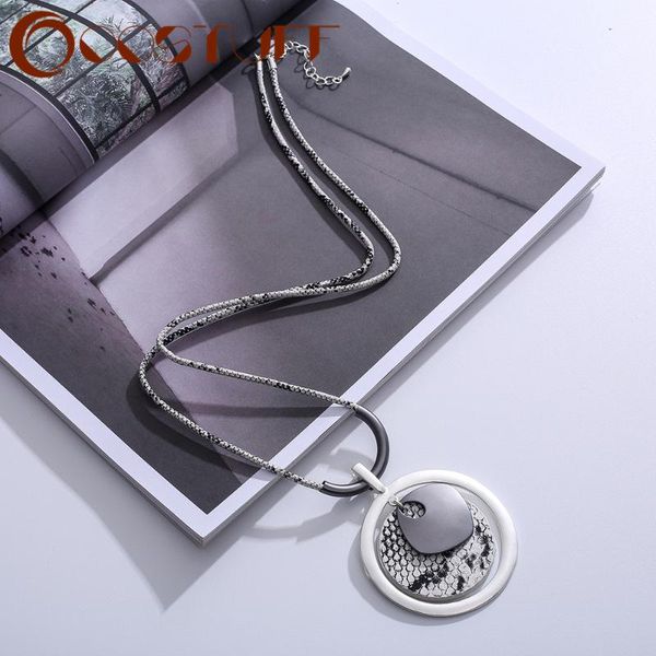 

pendant necklaces trend silver color statement necklace vintage long chains around the neck decorative jewelry for women suspension things