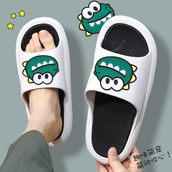 

elling slippers women mens home cute cartoon frog non-slip floor family flip flops thick sole summer outdoor beach slide shoes designer clas, Black